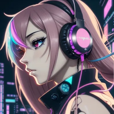 a close up of a person with a headphones and a clo...