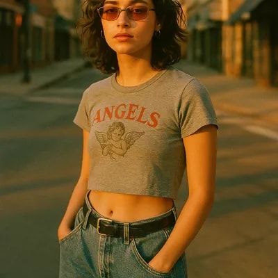 A non-binary person in their 20s with wavy shoulde...