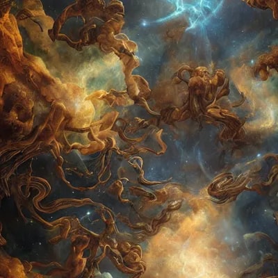 raytraced render and digital painting of the incon...