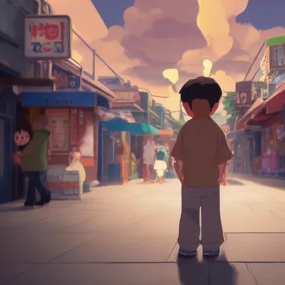 a wholesome animation key shot of a gangster Piggy...