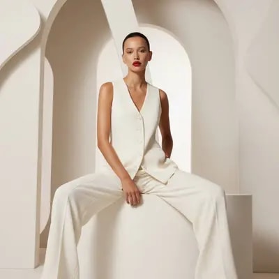 luxury editorial, architectural elegance, sculptural fashion, fine tex