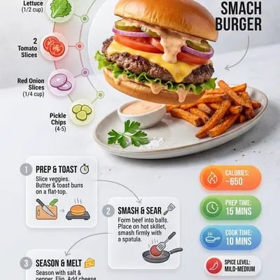 Ultra-clean modern recipe infographic. Showcase [ Ваше блюдо ] in a vi