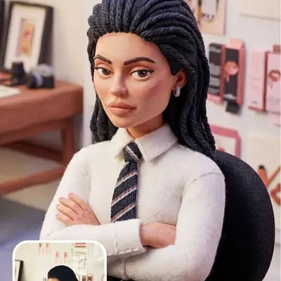 convert this image into a stylized 3D handcrafted claymation aesthetic