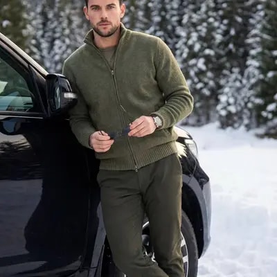 Photorealistic lifestyle-fashion image of a man strictly by photo refe