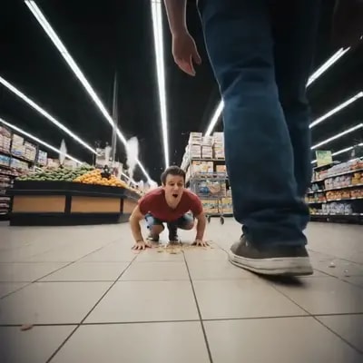 Veo3, интересная идея с мини человеком