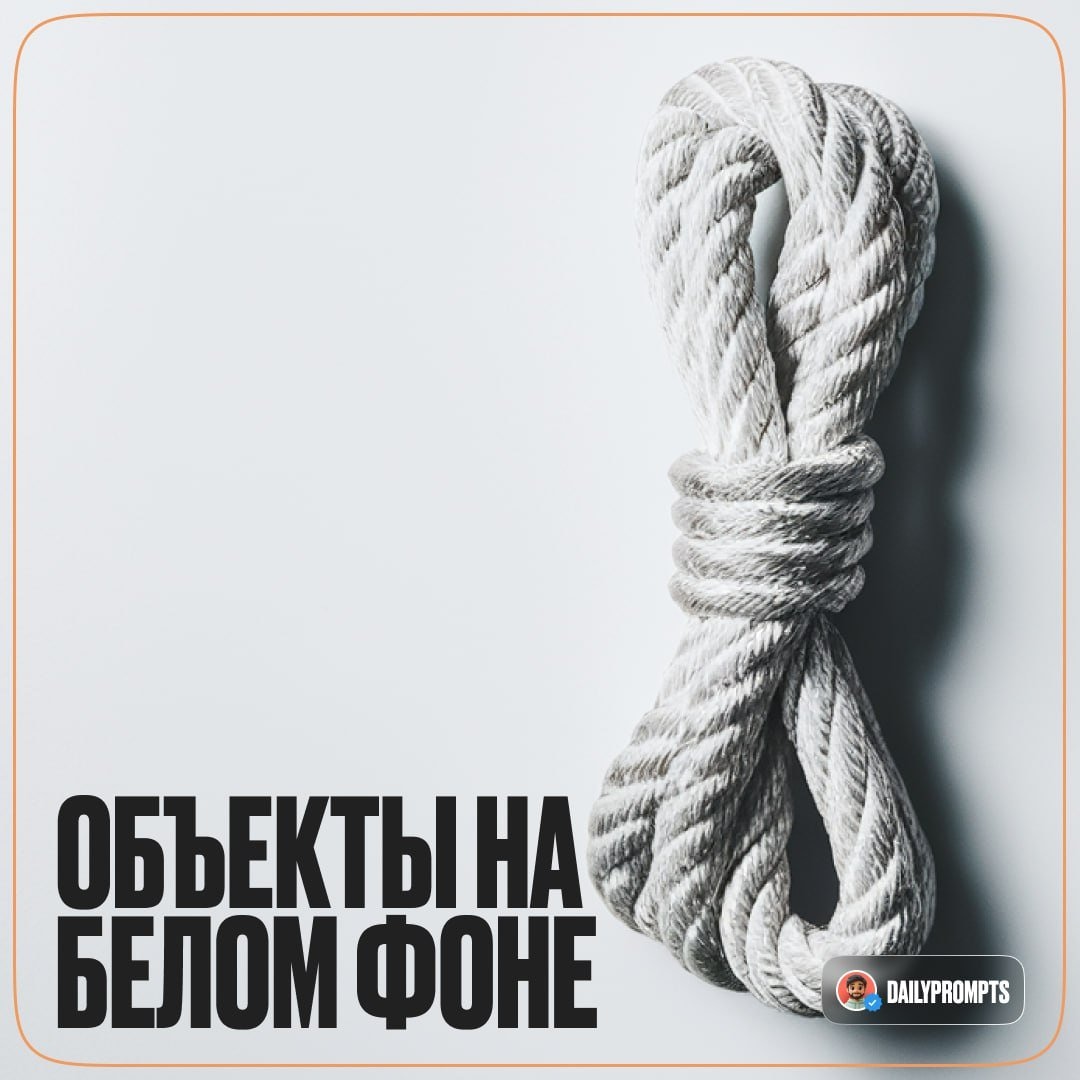 Белая верёвка на чистом фоне