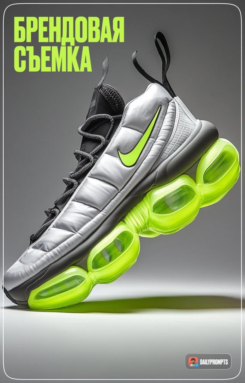 Футуристичная предметная съёмка Nike