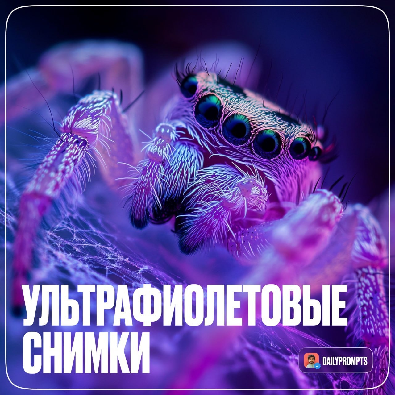 Ультрафиолетовая макрофотография животного