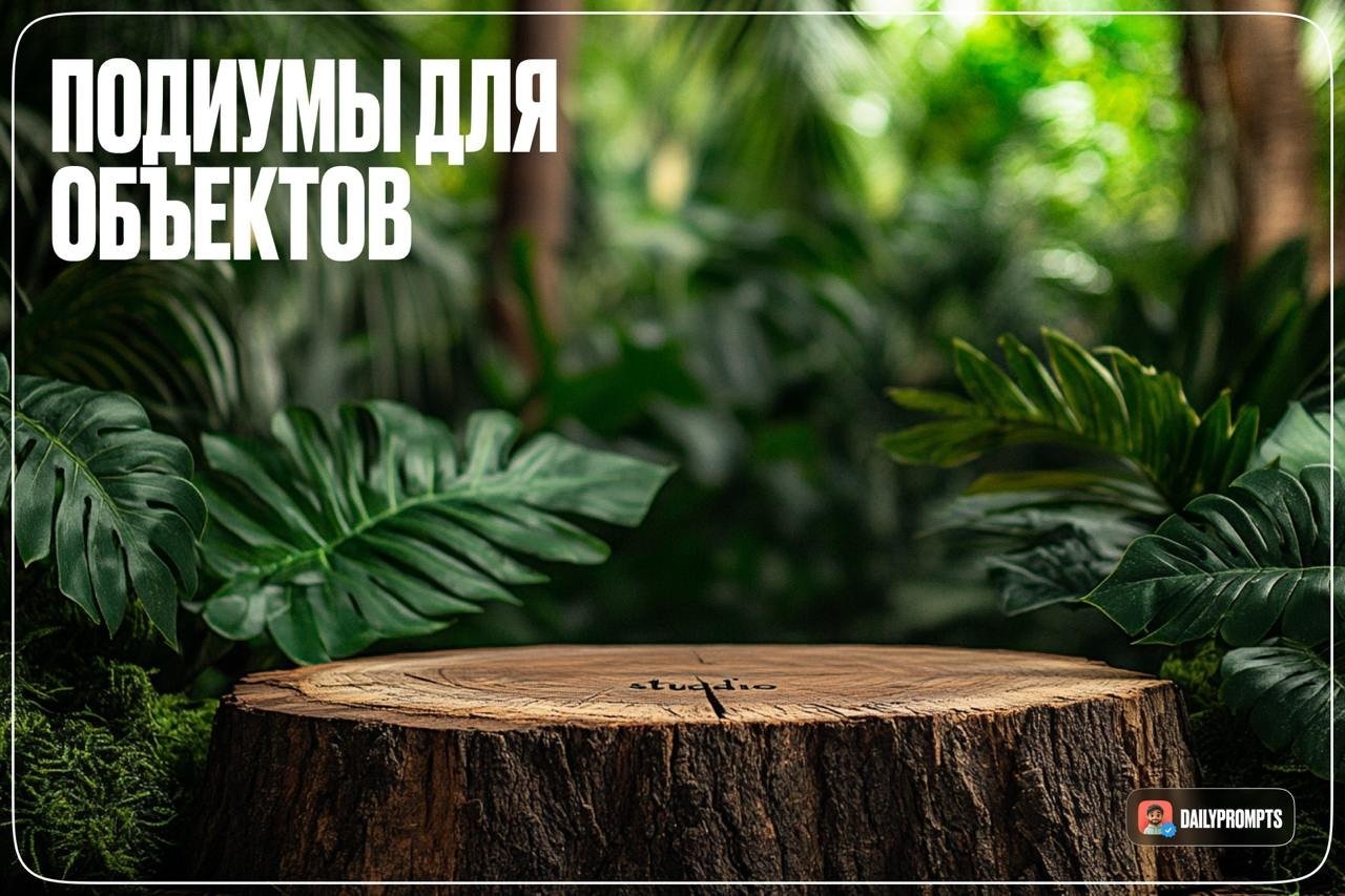 Подиум для косметики в тропическом лесу