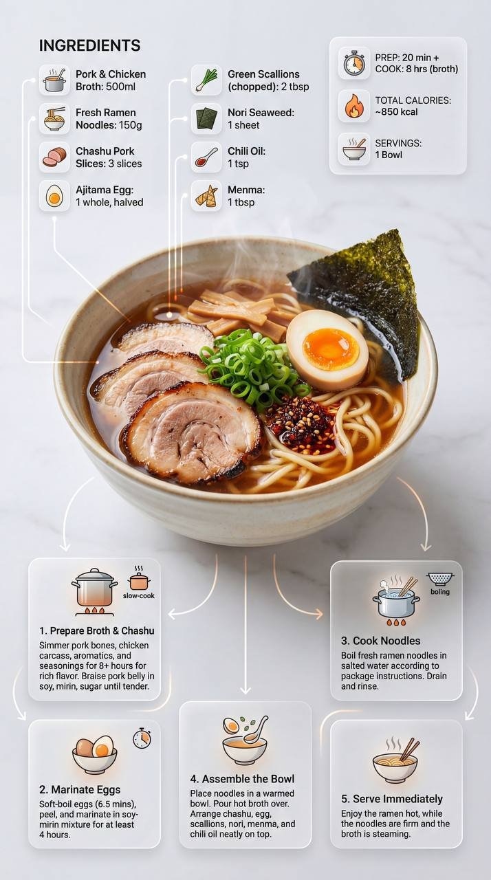 Ultra-clean modern recipe infographic.