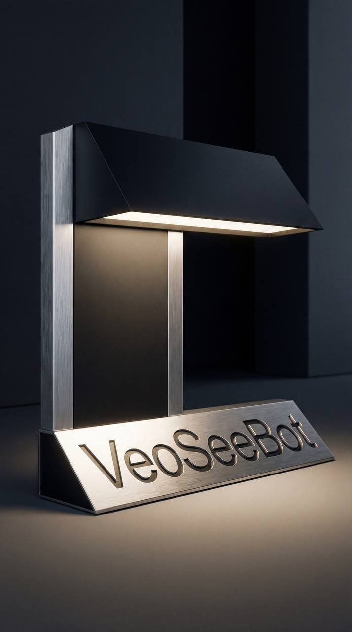 1.Вставляем промт :Premium advertising shooting of a VeoSeeBot metal bottle. The