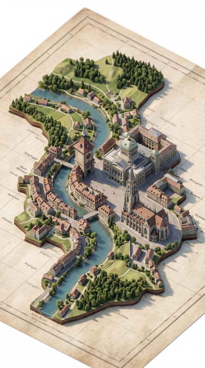 Create a highly detailed, photorealistic miniature diorama Istanbul in the form 