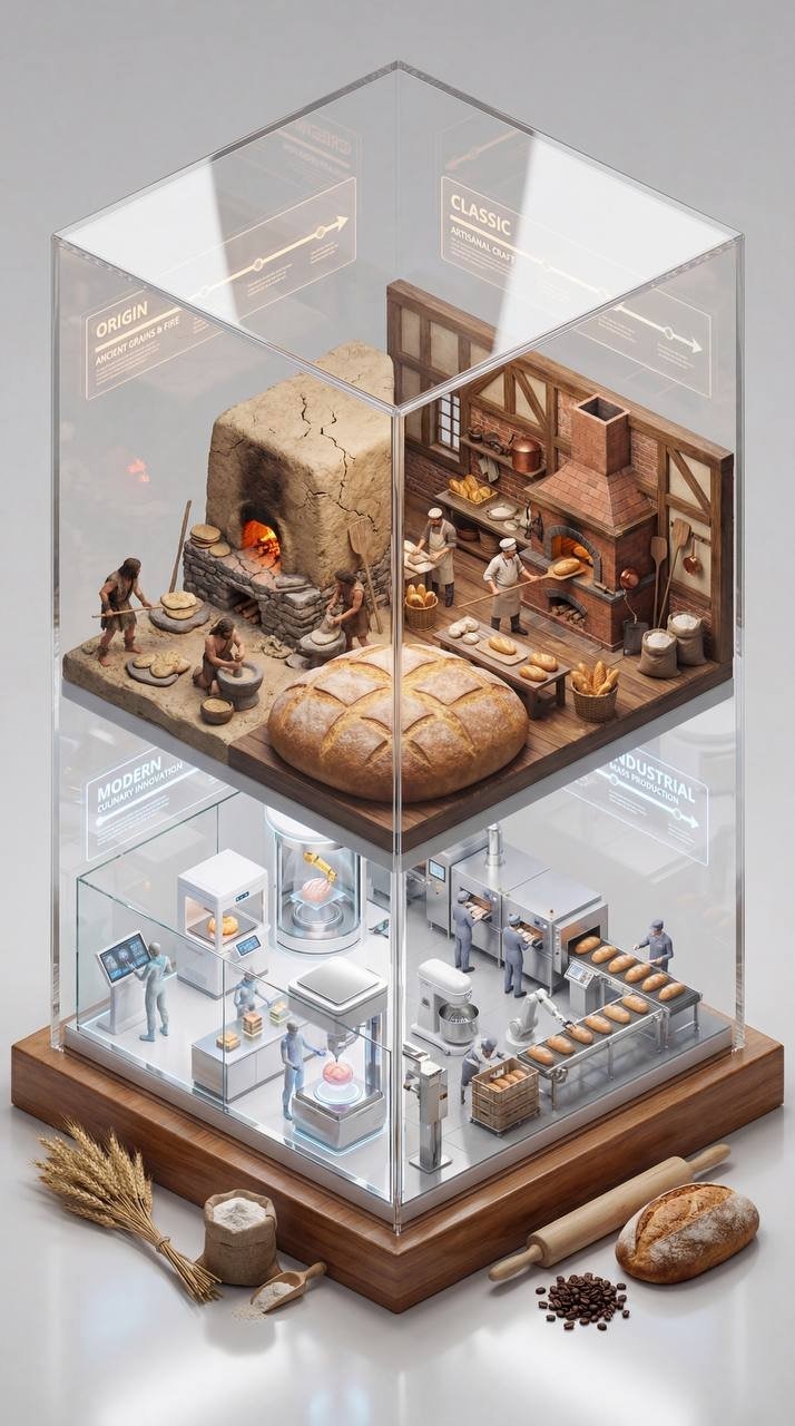 Create a hyper-realistic isometric 3D diorama in the format of a museum expositi