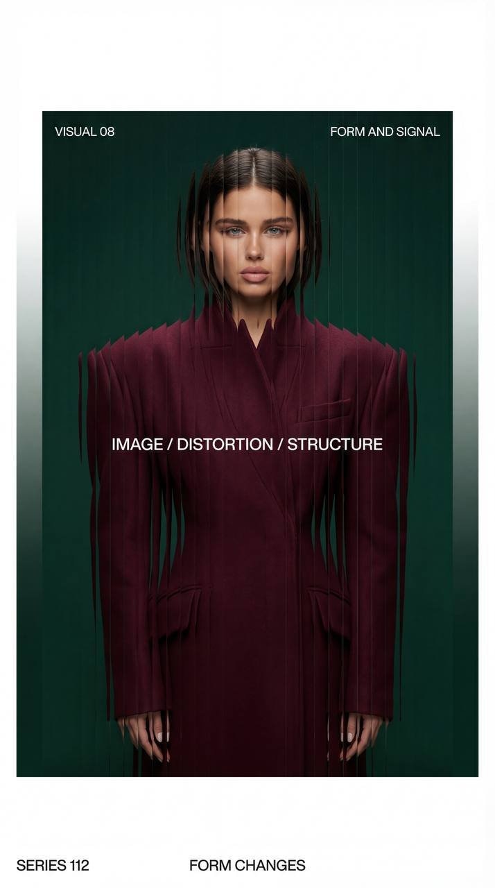 Create a minimalistic experimental poster. Clean composition. Gallery style.