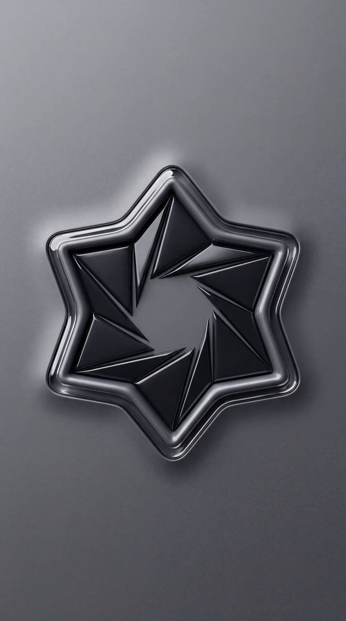 Luxurious 3D render with deep embossed plastic and glossy contour.