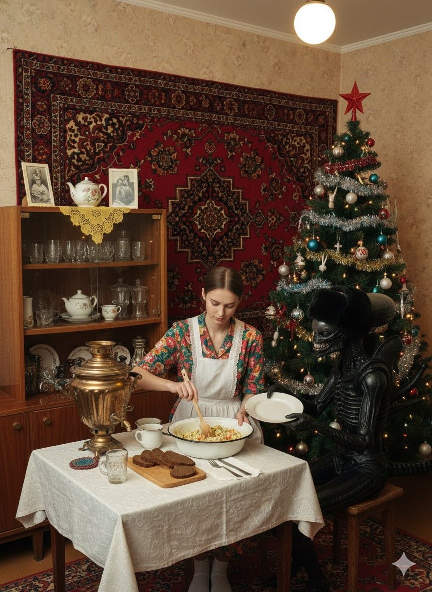 Советский новогодник с инопланетным гостем в хрущёвке