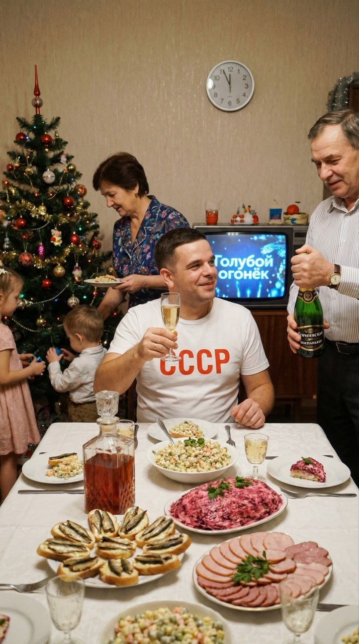 Новый год в кругу семьи - ретро стиль 80-90-х