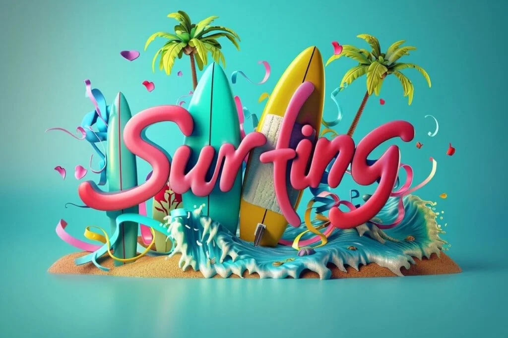 Промпт 3D текст в стиле мультфильма