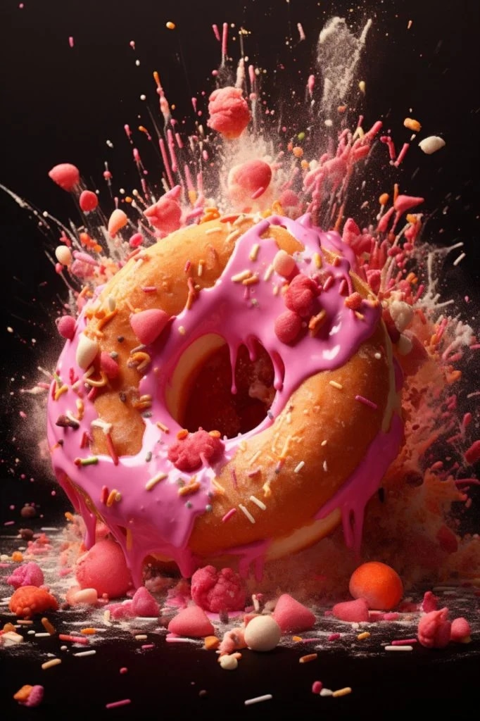 Промпт еды во взрывном стиле