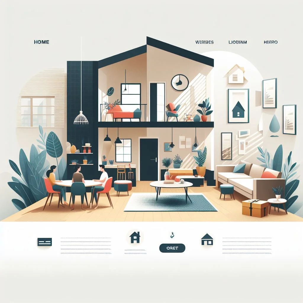 Промпт макета сайта, веб дизайн, недвижимость