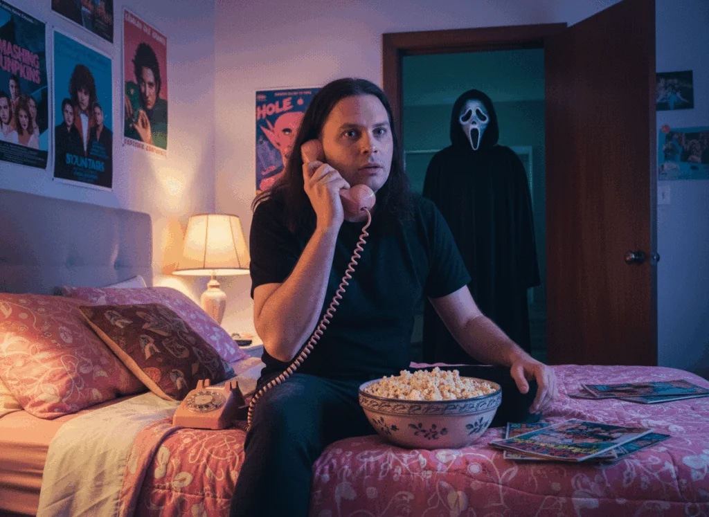 Промпт постер в стиле фильма Крик из вашего селфи