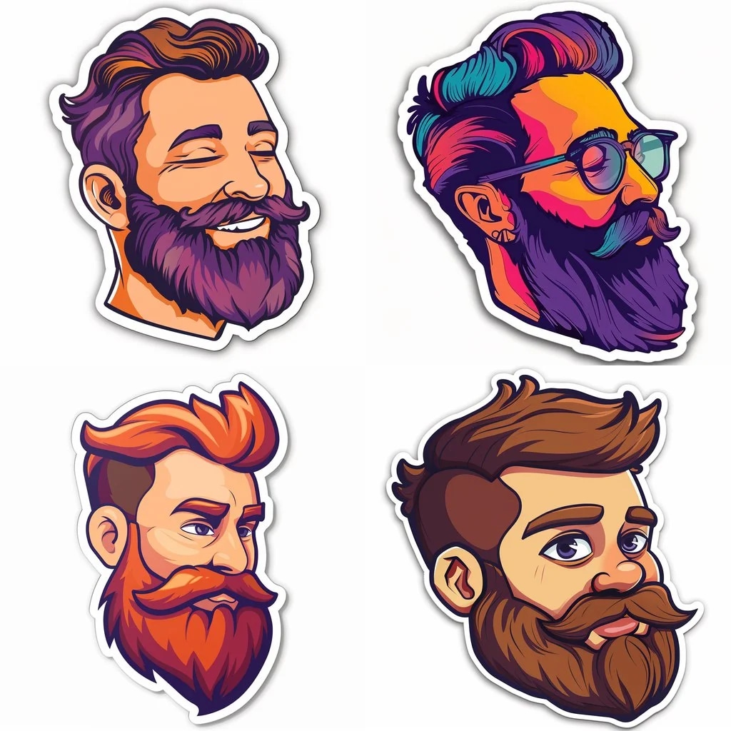 Промпт стикер бородача