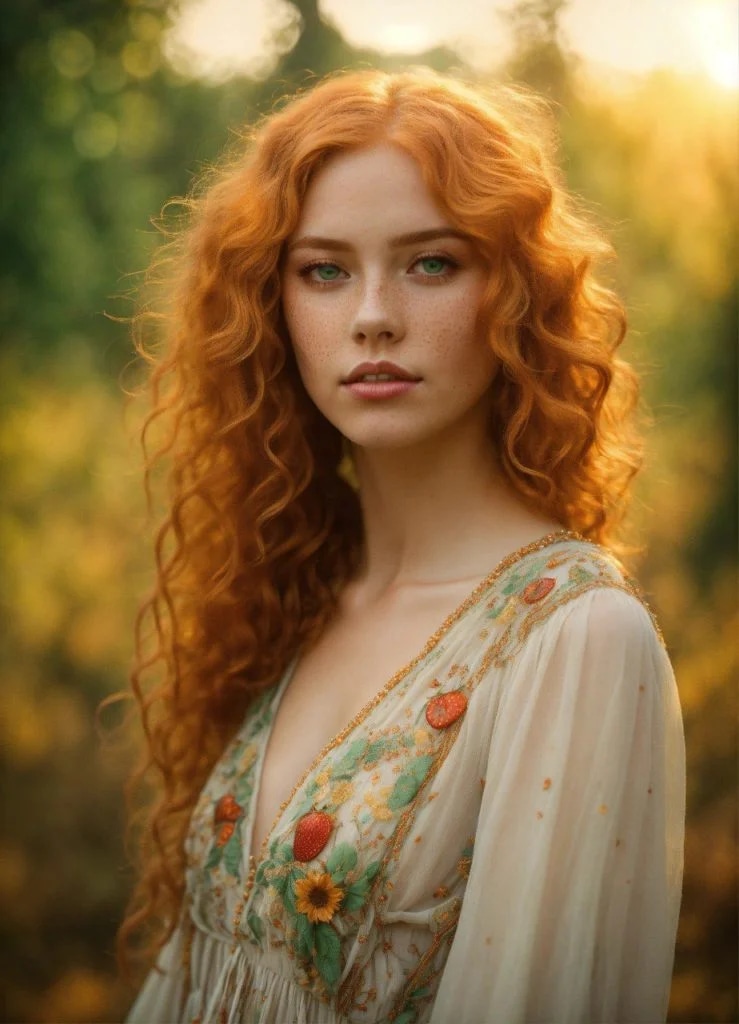 Промпт светловолосой девушки в солнечных лучах