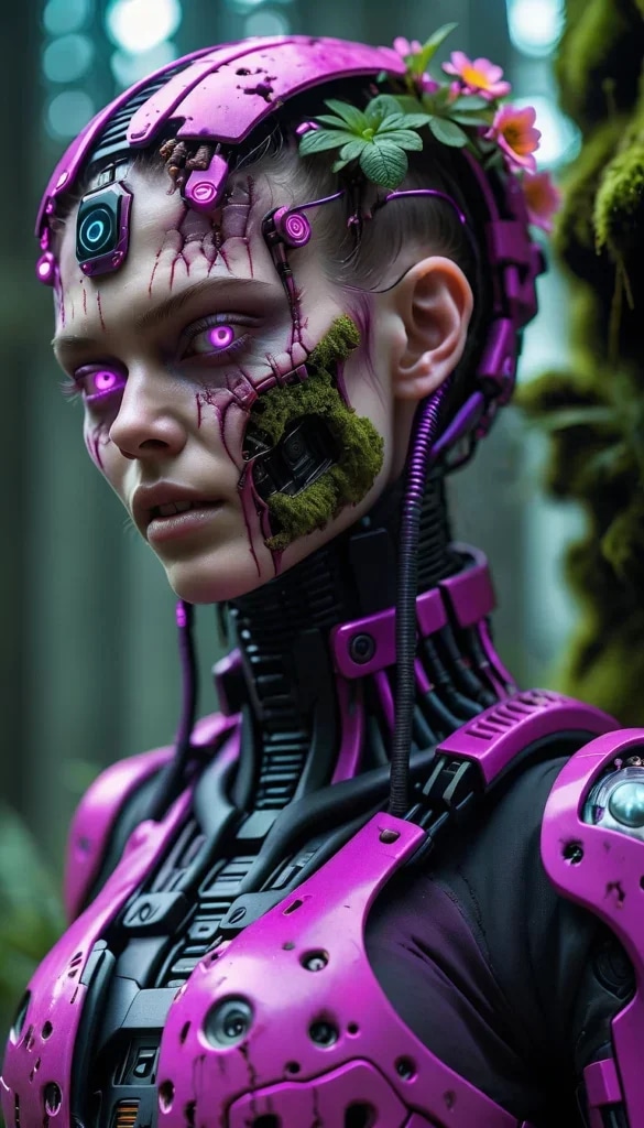 Промпт в стиле неон панк