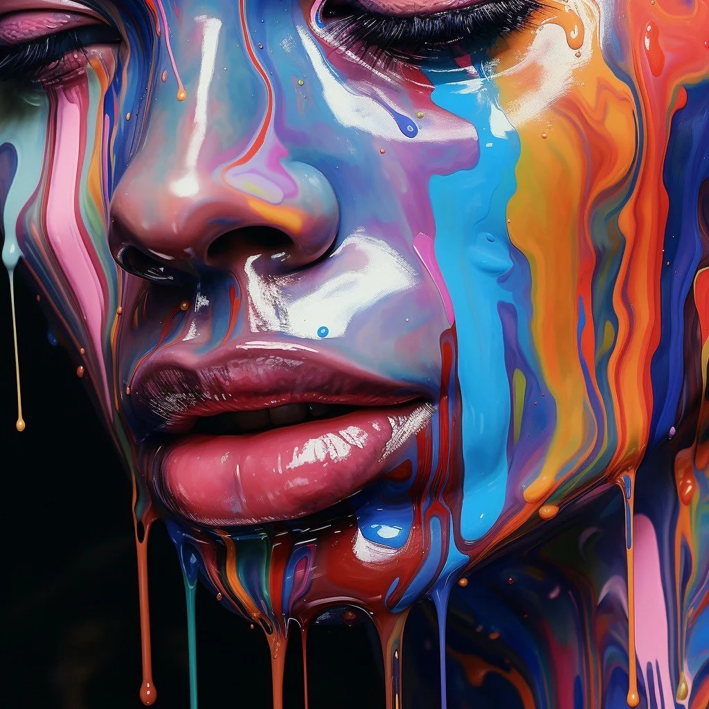 Промт лица с стиле психоделика