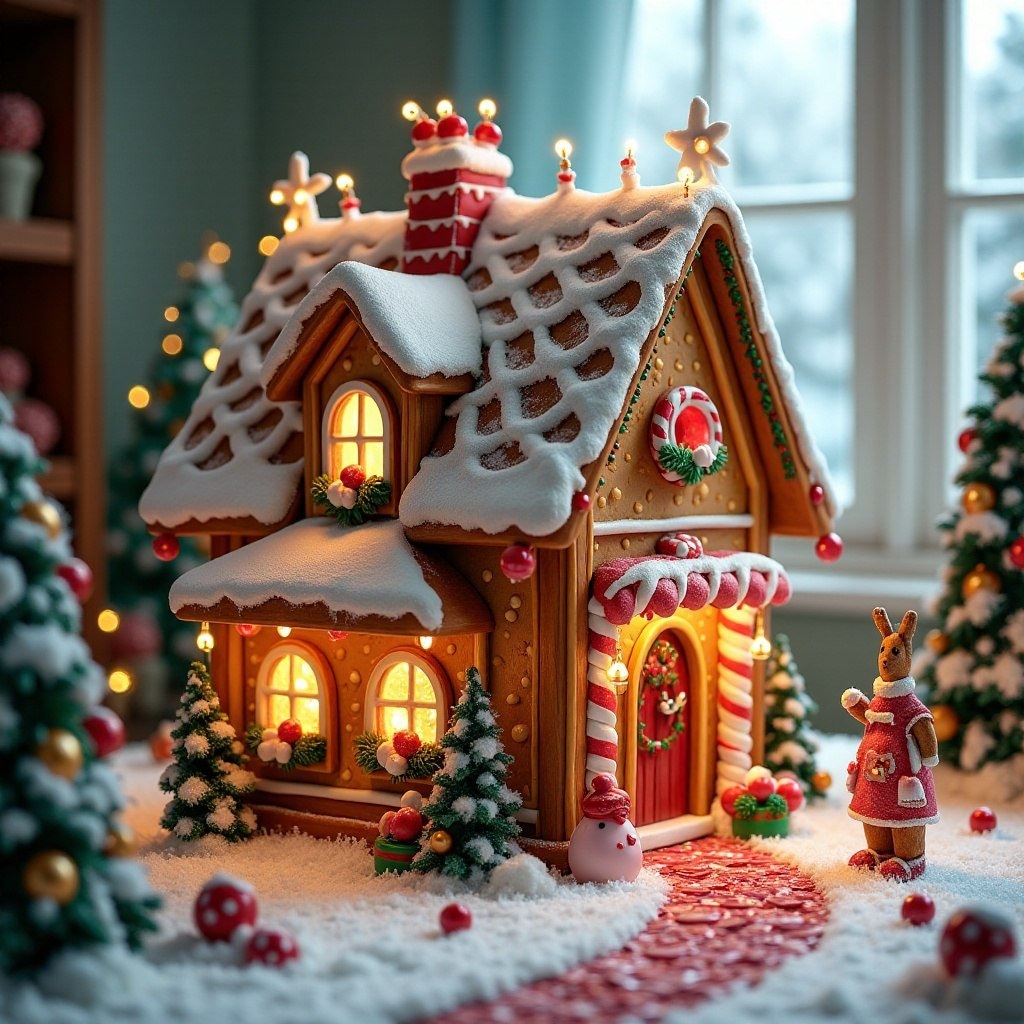 Пряничный домик в зимней сказке