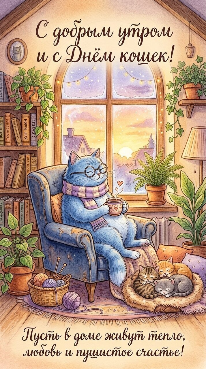 Кошачья открытка