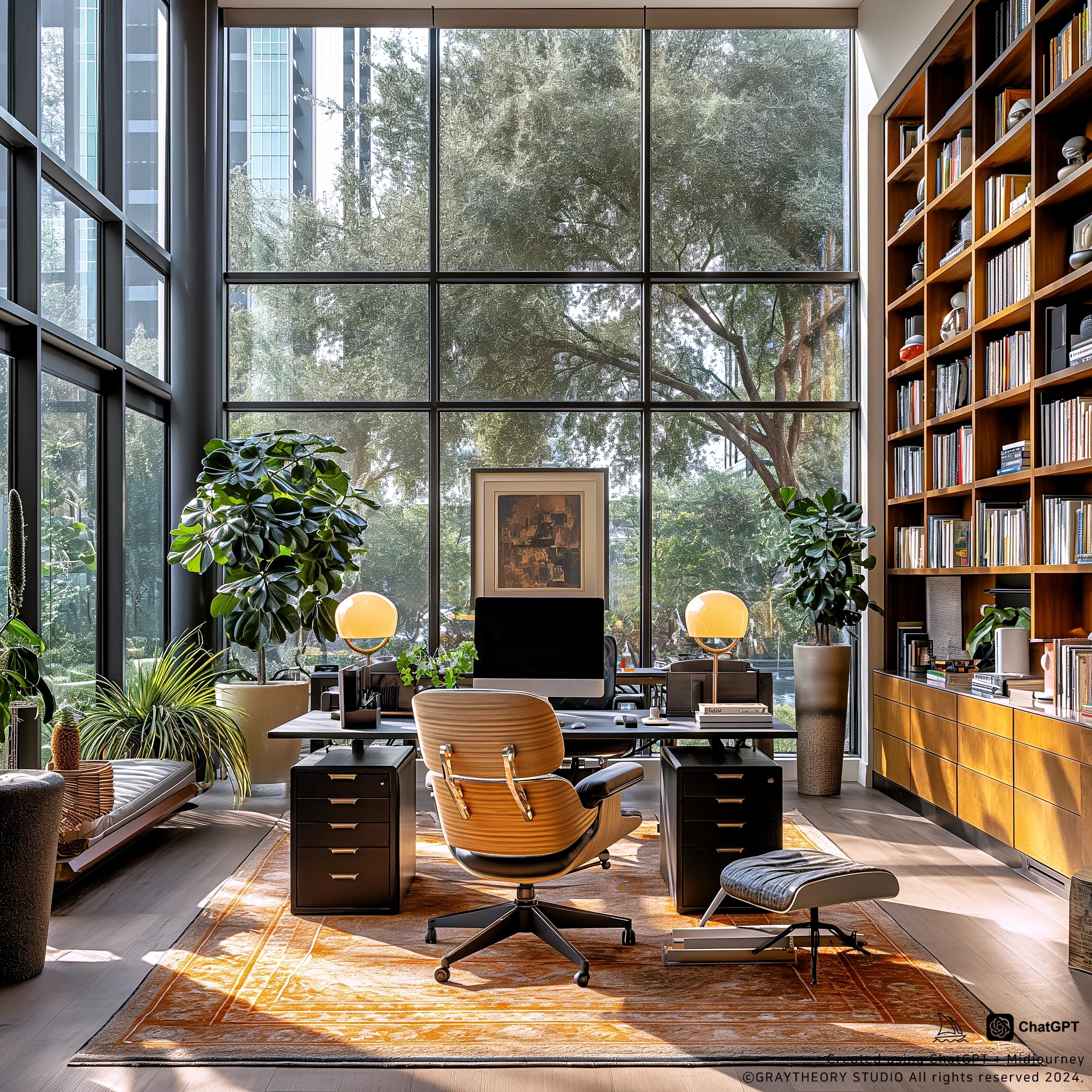 Spacious office with frontal view, Herman Miller A...