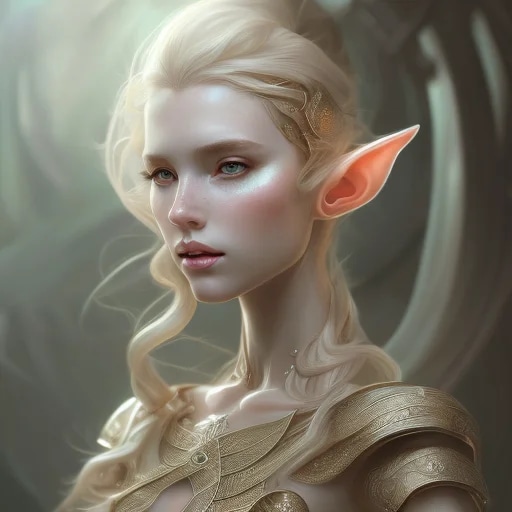 mdjrny-v4 style portrait of female elf, intricate,...