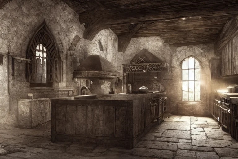 medieval kitchen l : : close shot : : 3 5 mm, real...