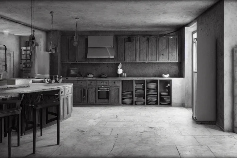 kitchen : : close shot : : 3 5 mm, realism, octane...