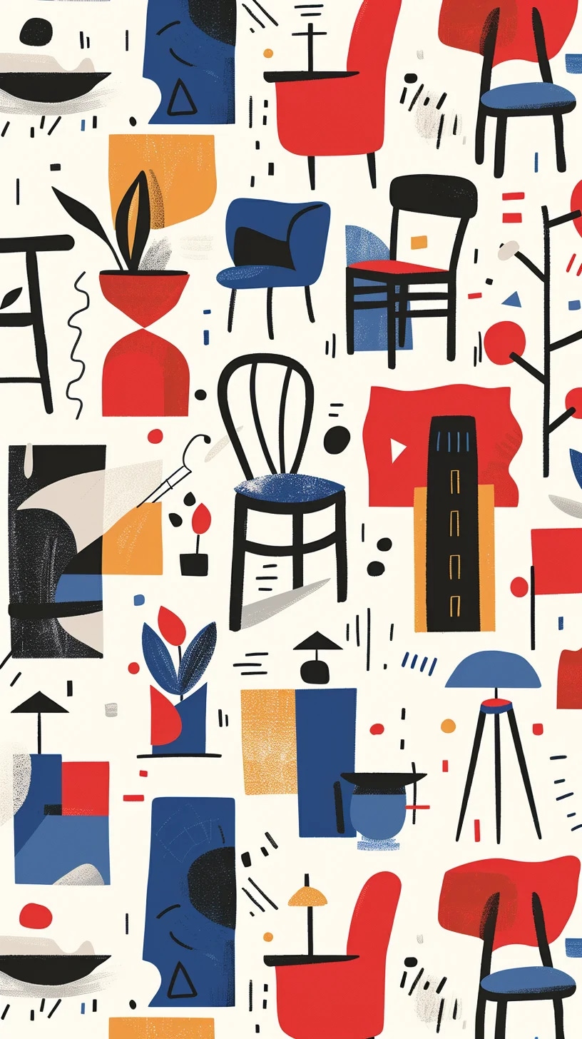 pattern illustration, inspired by art, bold, simpl...