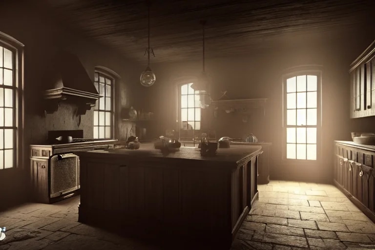 1 700's kitchen l : : close shot : : 3 5 mm, reali...