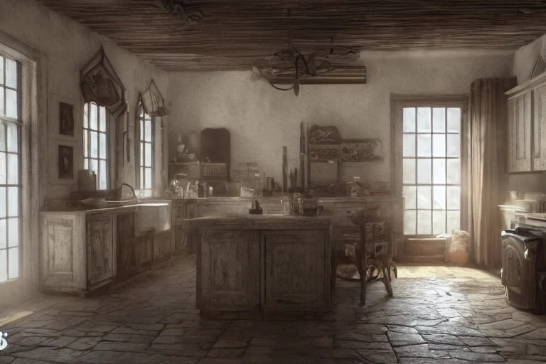 1 700's kitchen l : : close shot : : 3 5 mm, reali...