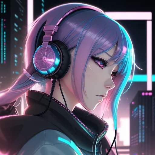 a close up of a person with a headphones and a clo...