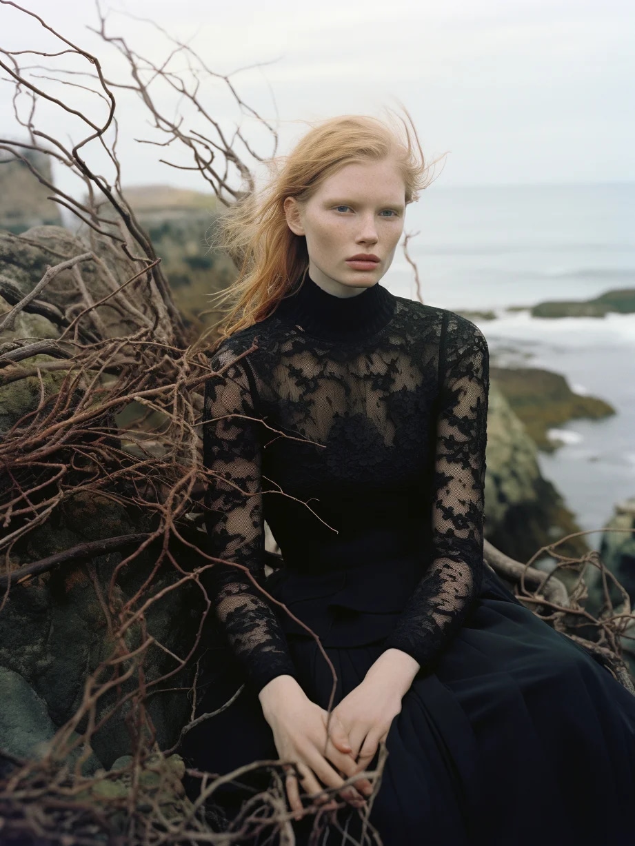 a woman sitting on top of a rock next to the ocean...