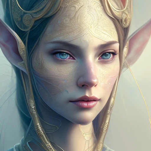 portrait of female elf, intricate, elegant, highly...