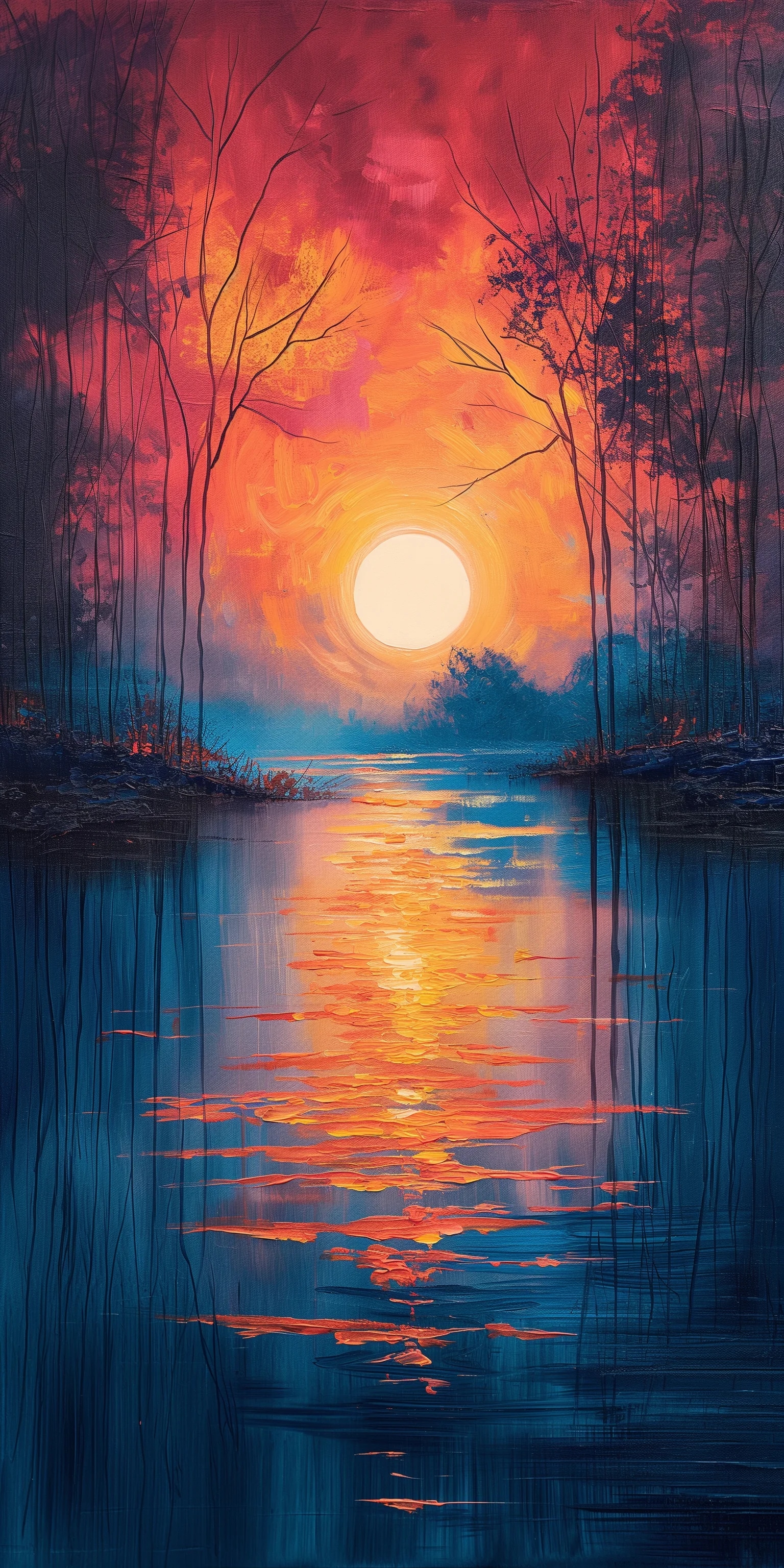 impressionist painting on canvas, sunset in Proven...
