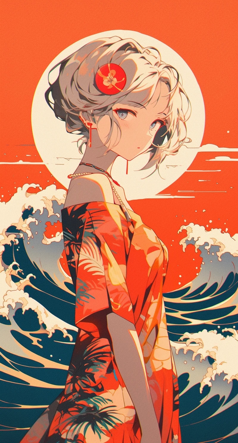 a woman in the ocean, in the style of light beige ...