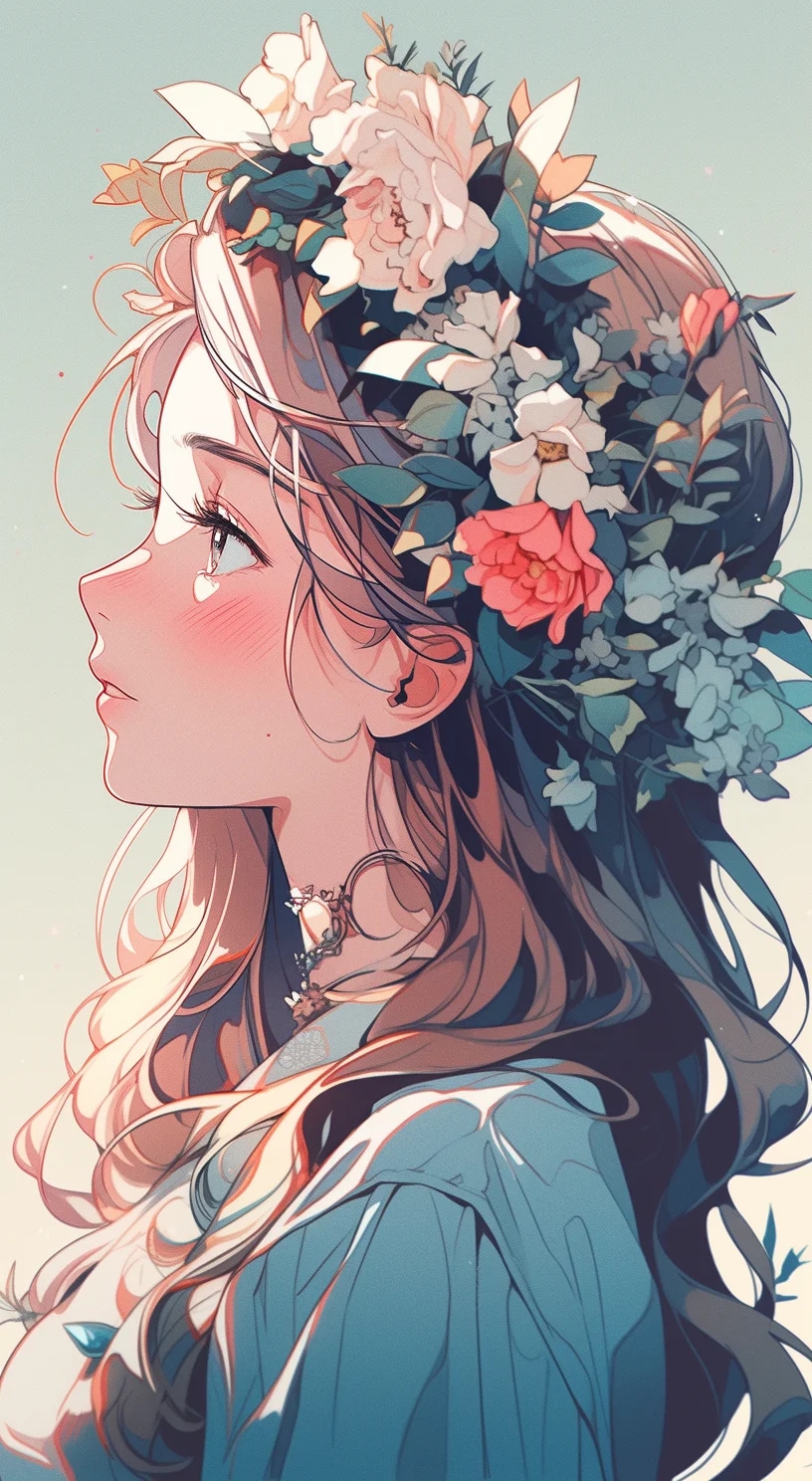 drawing an artistic digital image of a girl that h...