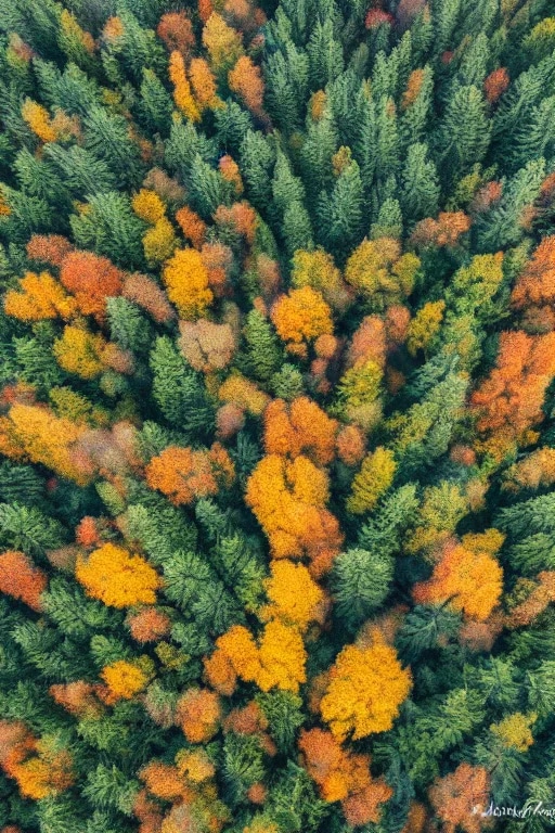 bird view of a foggy forest | autumn colours | pin...