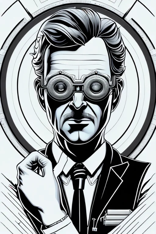 A shockingly detailed monochromatic vector illustr...