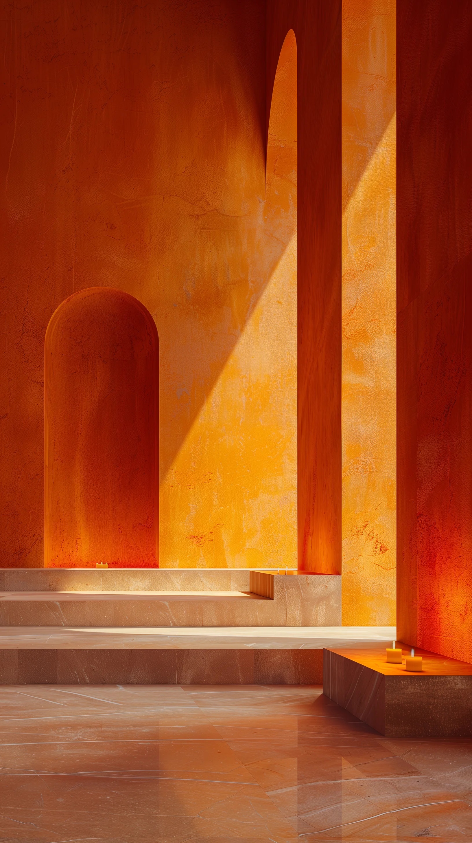 photorealism image, monolithic interior room paint...