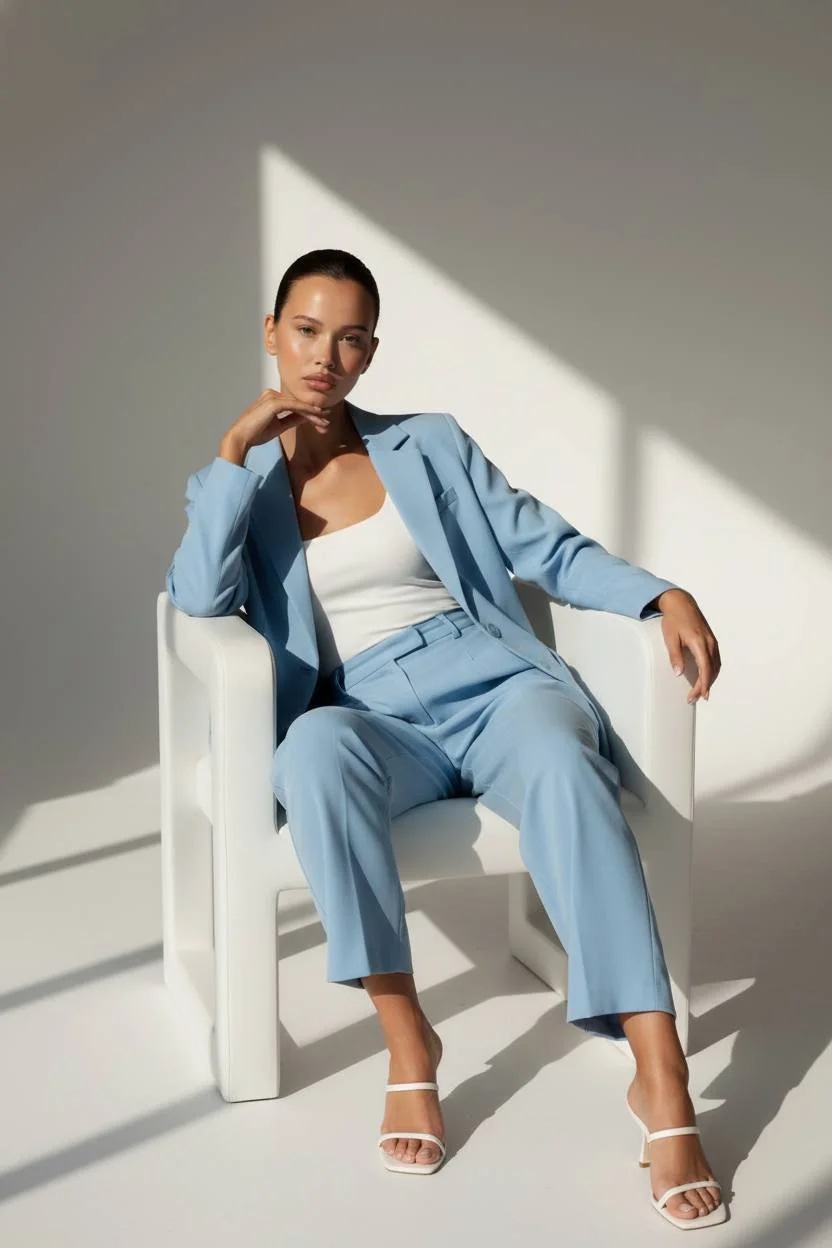 close-up studio light, soft shadow geometry, high fashion portrait, na