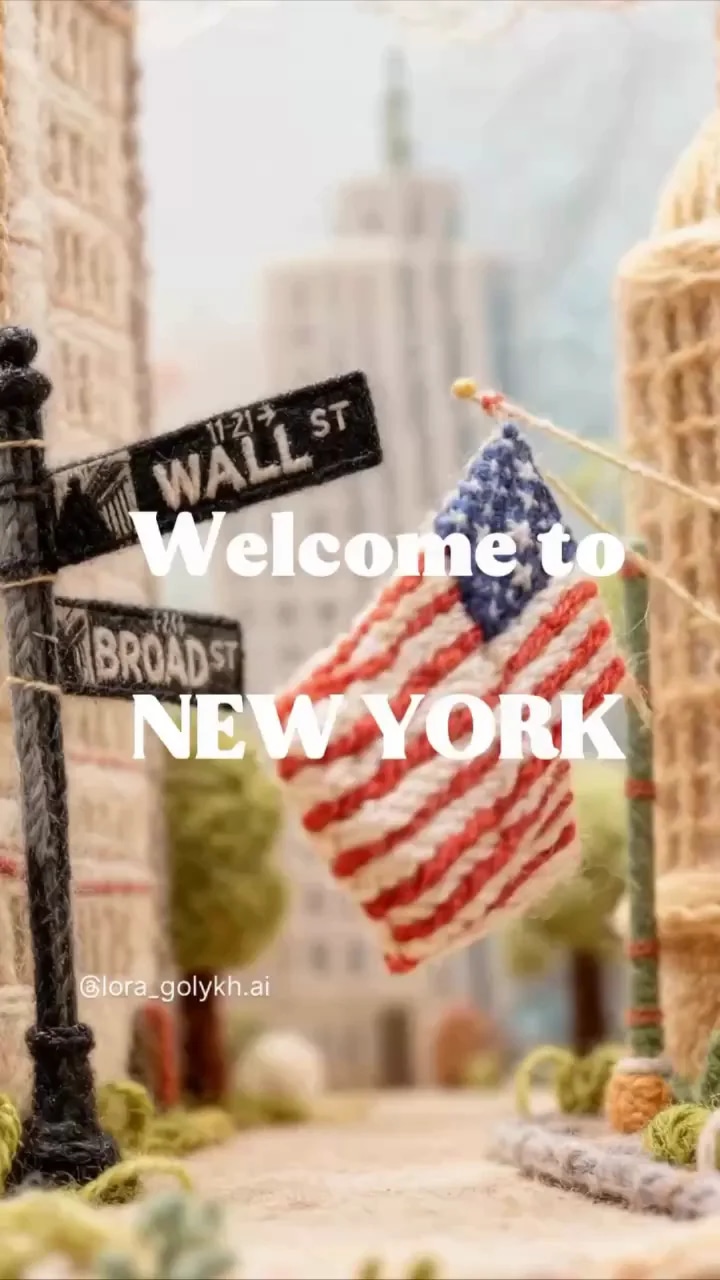 Трендовое видео в стиле «вязанный мир / knitted world / wool miniature city».