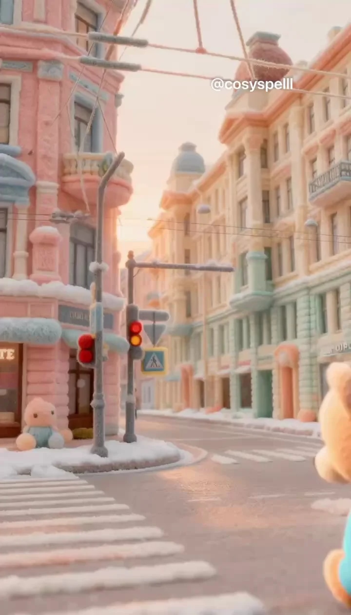 ➡️ Создай милейшее видео в стиле плюшевого пастельного мини-города с помощью ИИ
